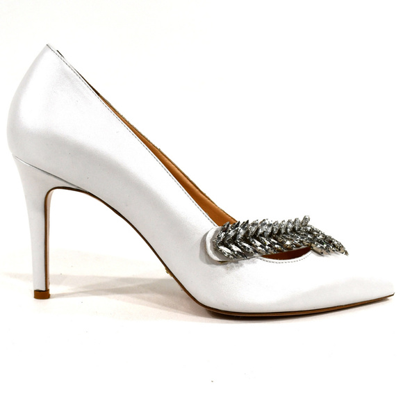 ALESSANDRO DI MARIA WHITE LEATHER PAMPS - Picture 4 of 8